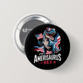 Amerisaurus T Rex Dinosaur 4 juli VS Amerikaans Ronde Button 5,7 Cm (Voorkant /achterkant)