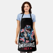 Amerisaurus T Rex Dinosaur 4 juli VS Amerikaans Schort (Gedragen)
