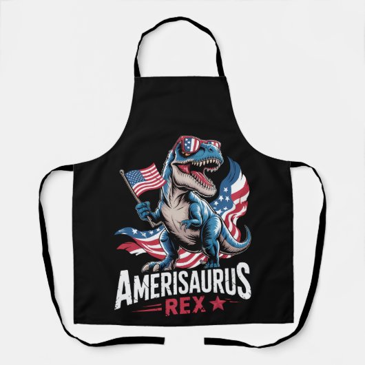 Amerisaurus T Rex Dinosaur 4 juli VS Amerikaans Schort (Voorkant)