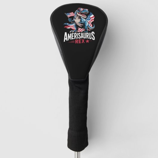 Amerisaurus T Rex Dinosaurus 4 juli Amerikaans Golfheadcover (Voorkant)