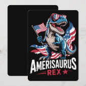 Amerisaurus T Rex Dinosaurus 4 juli Amerikaans Kaart (Voorkant / Achterkant)