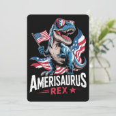 Amerisaurus T Rex Dinosaurus 4 juli Amerikaans Kaart (Staand voorkant)