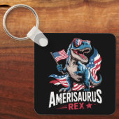 Amerisaurus T Rex Dinosaurus 4 juli Amerikaans Sleutelhanger (Voorkant)