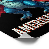 Amerisaurus T Rex dinosaurus 4 juli Amerikaanse FL Poster (Hoek)