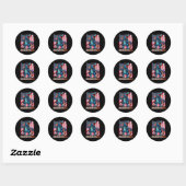 Amerisaurus T Rex dinosaurus 4 juli Amerikaanse FL Ronde Sticker (Vel)