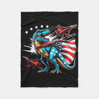 Amerisaurus T-rex Patriottische Jongens Meisje 4 j Fleece Deken
