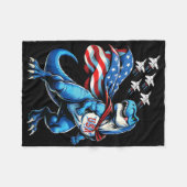 Amerisaurus T-rex Patriottische Jongens Meisjes 4 Fleece Deken (Voorkant (Horizontaal))
