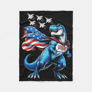 Amerisaurus T-rex Patriottische Jongens Meisjes 4 Fleece Deken