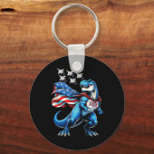 Amerisaurus T-rex Patriottische Jongens Meisjes 4 Sleutelhanger (Voorkant)