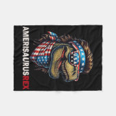 Amerisaurus T-Rex Patriottische Vlag 4 Juli D Fleece Deken (Voorkant (Horizontaal))