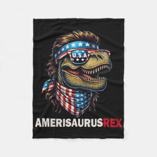 Amerisaurus T-Rex Patriottische Vlag 4 Juli D Fleece Deken