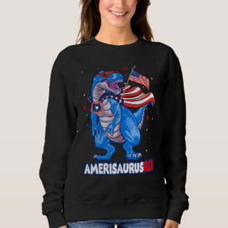Amerisaurus T-rex USA Flag Kids Funny 4th Of July  Trui