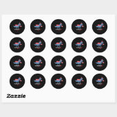 Amerisaurusrex 4 juli Amerikaanse vlag T-rex Din Ronde Sticker (Vel)