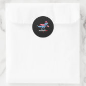 Amerisaurusrex 4 juli Amerikaanse vlag T-rex Din Ronde Sticker (Tas)
