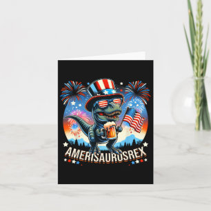 Amerisaurusrex Amerikaanse vlag Schattigee dinosau Kaart