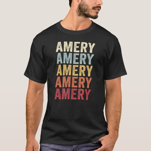 Amery Wisconsin Amery WI Retro Tekst T-shirt (Voorkant)