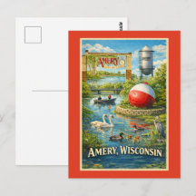 Amery, Wisconsin City of Lakes Souvenir Bekertje
