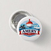 Amery Wisconsin Lake Life Souvenir - Button (Voorkant /achterkant)