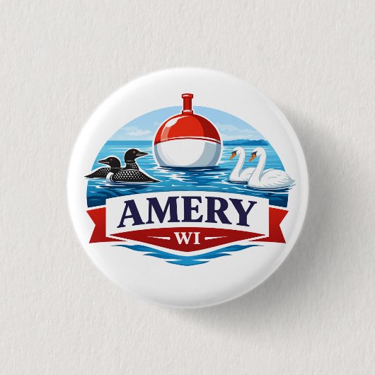 Amery Wisconsin Lake Life Souvenir - Button (Voorkant)