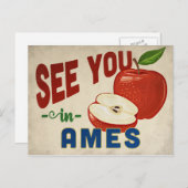 Ames Iowa Apple - Vintage Travel Briefkaart (Voorkant / Achterkant)