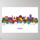 Ames Iowa Skyline Poster (Voorkant)
