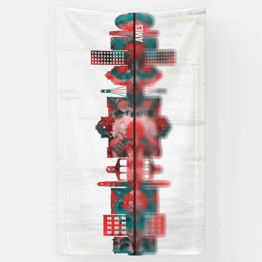 Ames Iowa Skyline Spandoek (Verticaal)