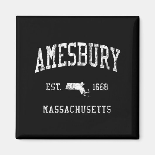 Amesbury Ma J01 Vintage Athletic Srts Design  Magneet (Voorkant)
