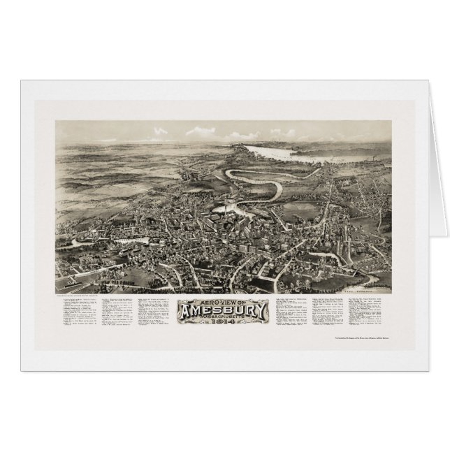 Amesbury, MA Panoramic Map - 1914 (Voorkant Horizontaal)