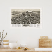 Amesbury, MA Panoramic Map - 1914 Poster (Keuken)