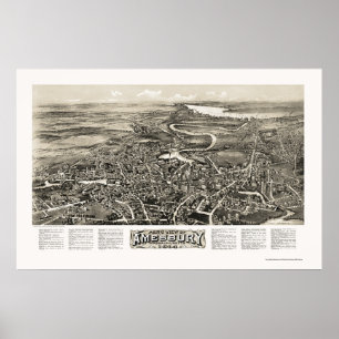 Amesbury, MA Panoramic Map - 1914 Poster