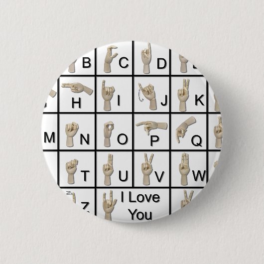 AmeslanAlphabet120710 Ronde Button 5,7 Cm (Voorkant)