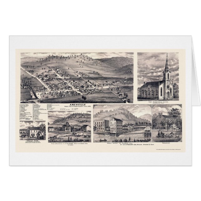 Amesville, OH Panoramic Map - 1875 (Voorkant Horizontaal)