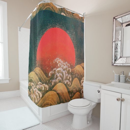 AMETERASU, SUN GODESS Red Brown Black Douchegordijn (In situ)