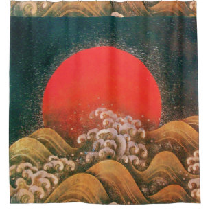 AMETERASU, SUN GODESS Red Brown Black Douchegordijn