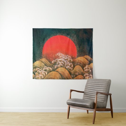 AMETERASU, SUN GODESS Red Brown Black Wandkleed (In Situ (horizontaal))