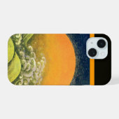 AMETERASU, ZONNEGODIN Geel Groen Zwart iPhone 15 Case (Achterkant horizontaal)