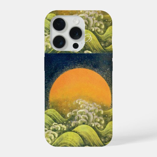 AMETERASU , ZONNEGODIN Geel Groen Zwart iPhone Hoesje (Achterkant)
