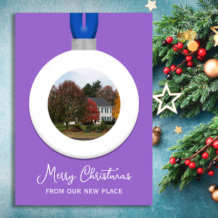 Amethist Adres wijzigen Christmas Photo Ornament Feestdagenkaart