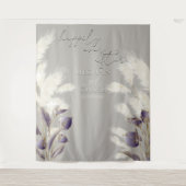 Amethist Anthurium Ivoorkleurig Pampasgras Wandkleed (Voorkant)