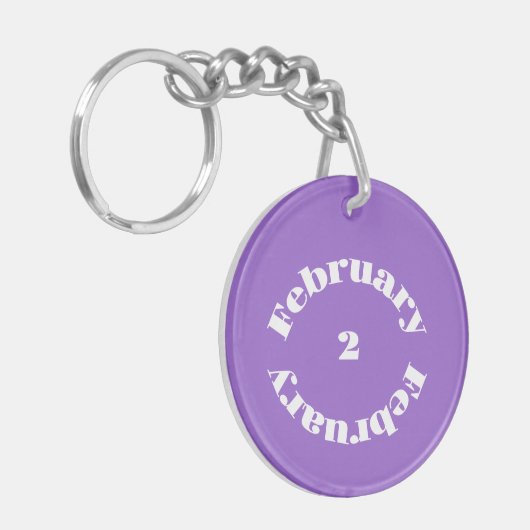 Amethist Birthstone - Februari Acryl Sleutelhanger (Voorkant Links)