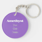 Amethist Birthstone - Februari Acryl Sleutelhanger (Achterkant)