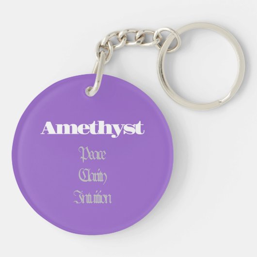 Amethist Birthstone - Februari Acryl Sleutelhanger (Achterkant)