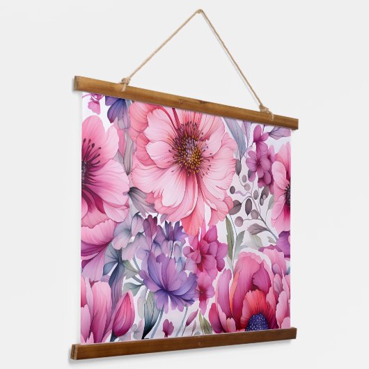 Amethist Bloom Rhapsody Botanical Hangend Wandkleed (Gebogen)