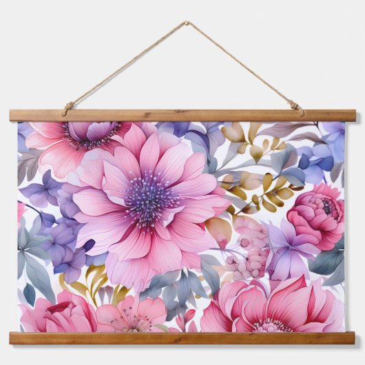 Amethist Bloom Rhapsody Botanical Hangend Wandkleed (Voorkant)