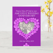 Amethist bruiloft jubileum ouders fotokaart kaart (Gele Bloem)