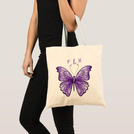 Amethist Butterfly Monogram Tas (Voorkant (product))