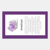 Amethist Crystal Betekenis Sieraden Edelsteen Pakk Rechthoekige Sticker (Voorkant)