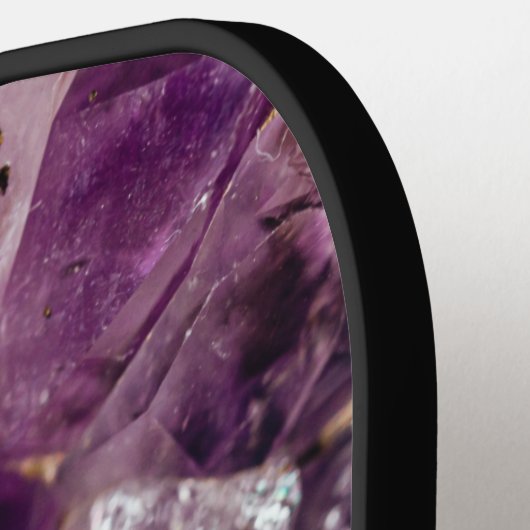 Amethist Crystal Reinigingsenergie Pickleball Paddle (Links Detail)