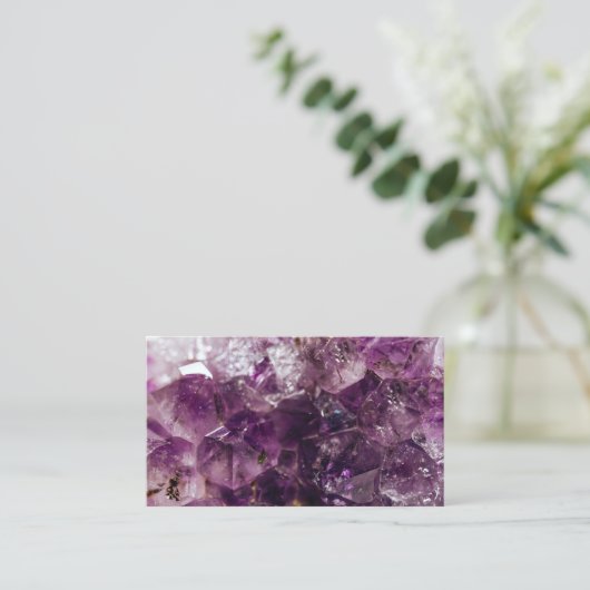 Amethist Crystal Reinigingsenergie Visitekaartje (Staand voorkant)