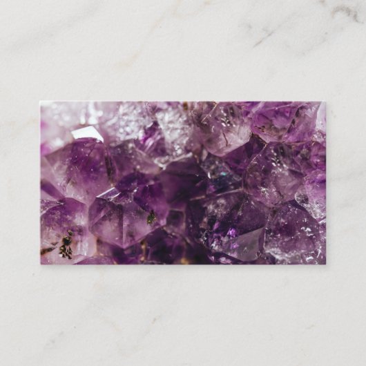 Amethist Crystal Reinigingsenergie Visitekaartje (Voorkant)